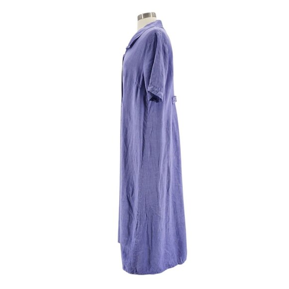Vintage Coldwater Creek Womens Petites PL Dress Linen Maxi Purple Button - Picture 3 of 8
